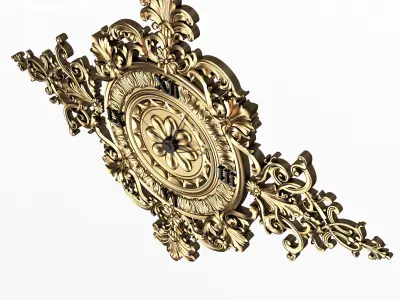 Classic Wall Clock 013 Gold Low-poly 3D model