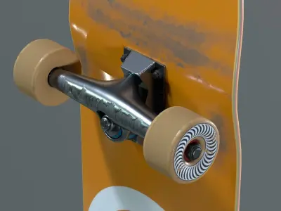 Skateboard Mid Poly Model  Low-poly 3D model