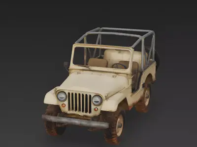 Desert Warrior- Battle-Worn Military Jeep 3D Model Low-poly 3D model
