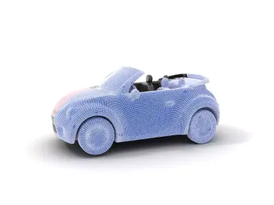 Pink Convertible Beetle model pack Low-poly 3D model