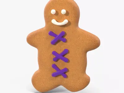 Gingerbread Cookie 8 Low-poly 3D model