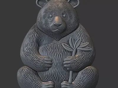 Panda pendant 3D print model