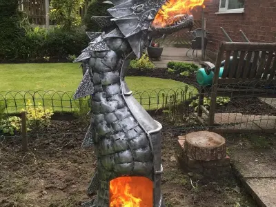 Dragon Looking Stove in the Garden - Bahcede Ejderha Soba Free low-poly 3D model