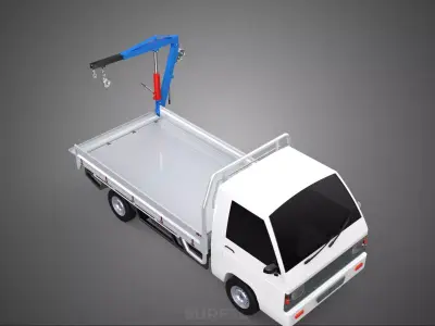 FOLDING MOUNTED BED CRANE HOIST LIFTING HAND WINCH PICKUP TRUCK 3D model