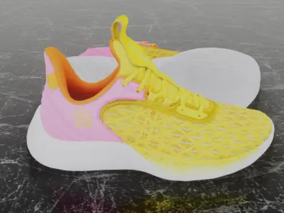 UNDER ARMOUR CURRY FLOW 9 3D SHOES Low-poly 3D model