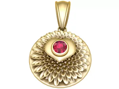 Golden Lotus Bloom Pendant  3D print model