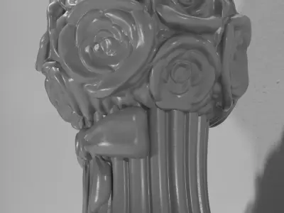 Rose Bouquet with Bow Strip 3D model  3D print model