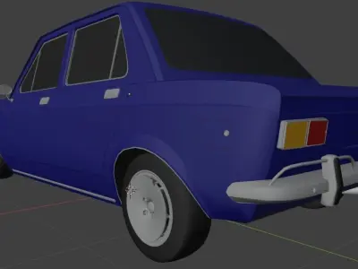 Fiat 128 Berlina 1973 interior 3D model