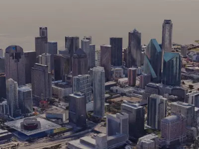 Dallas-City Skyline Free low-poly 3D model
