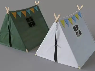 Collapsible Canvas Play Tent 3D model