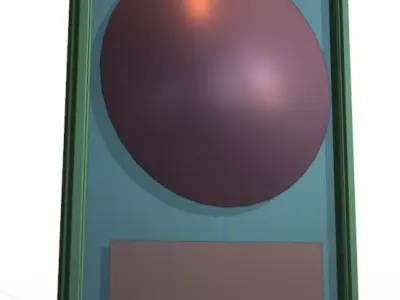 Golden Record Wall Vinyl Low-poly 3D model