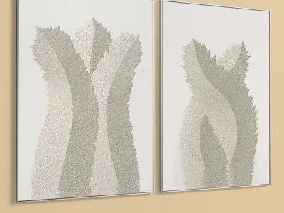 Plaster Two Photo Frame 292 Low-poly 3D model