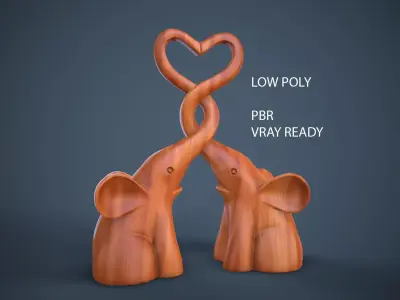 Home Decor Elephant low poly Low-poly 3D model