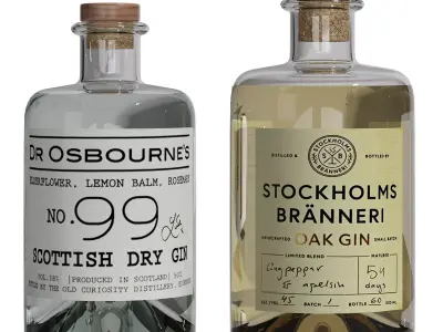 Aestetic Bottles for Shelves in a Bar or a Restaurant 3D model