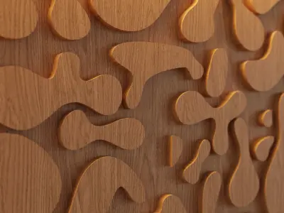 Decorative Wooden Wall Model 2 3D model