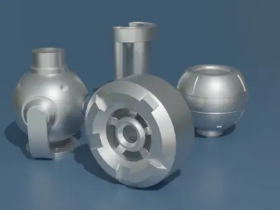 Kitbashing Asset Pack 001 - Metallic Components Free low-poly 3D model
