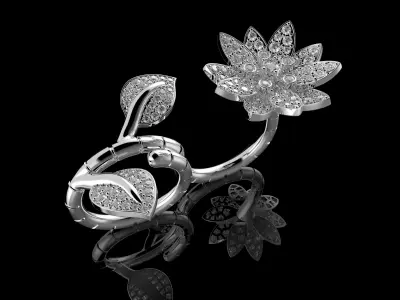 Lotus Ring 3D print model