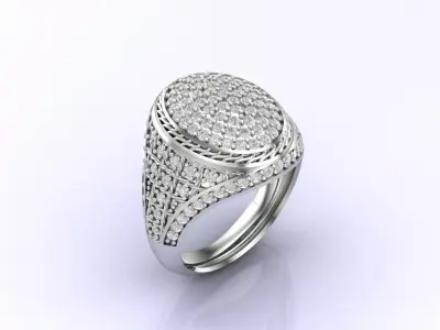 Print Ready STL 3DM  Gents Rings Diamond Men Ring  3D print model