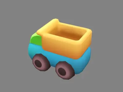 Cartoon toy van Low-poly 3D model