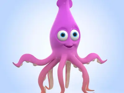 Purple Squid 3D model