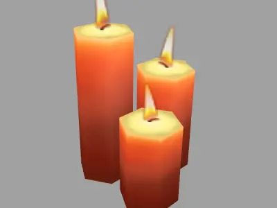 Candles - Low Poly realtime Low-poly 3D model