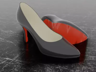 CHRISTIAN LOUBOUTIN HIGH HEELS STILETTO 3D SHOES Low-poly 3D model