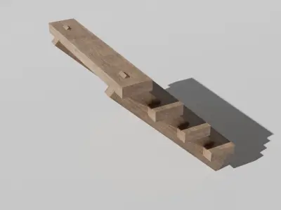 Wooden Steps Low-Poly  3D Model Free low-poly 3D model