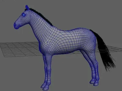 Black Horse    for real time and offline rendering  Low-poly 3D model