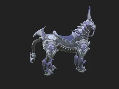 Medieval mount animation Low-poly 3D model