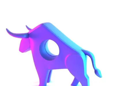 Bull Minimalist Decoration toy 3D print model