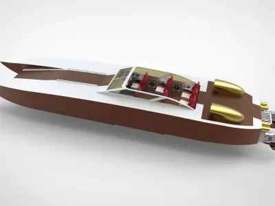 catamaran speed boat 3D model