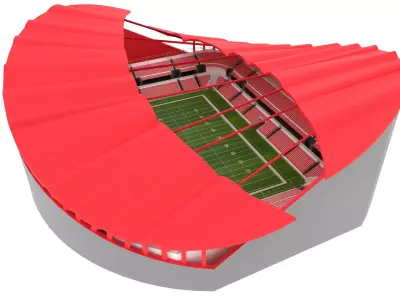American Football Stadium Low-poly 3D model 20