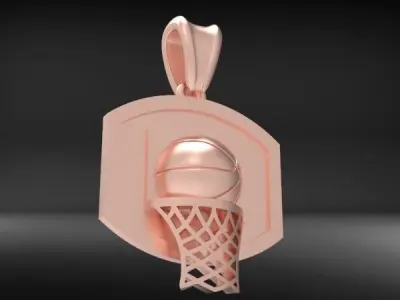 BASKETBALL HOOP CHARM PENDANT JEWELRY SPORTS 3D print model