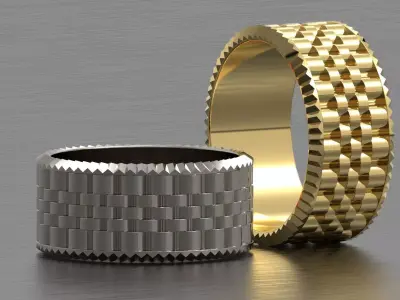 Wedding ring width 10 mm 3D print model