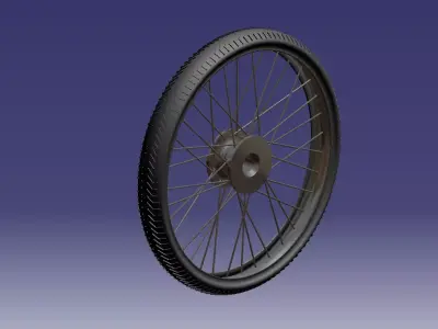 wheel bike Low-poly 3D model