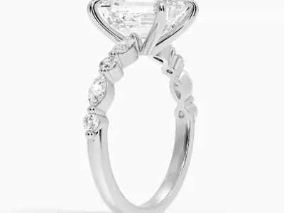 Half coverage diamond ring  01 3D print model