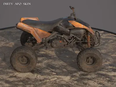 ATV - Quad Post Apocalyptic Vehicle - PBR - Game Ready Low-poly 3D model