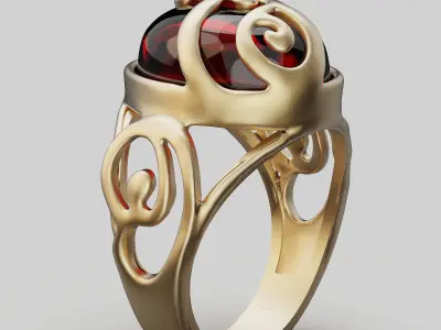 Lux ring silver gold jewelry printable 3D model 3D print model 5