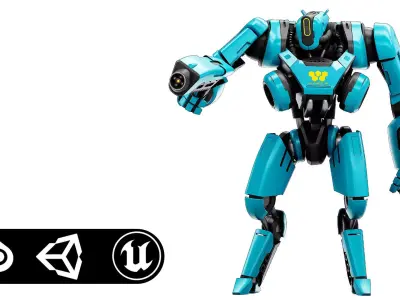 BATTLE DROID SYRIOS-B  Rigged for Unreal Engine - Unity - MIXAMO 3D model