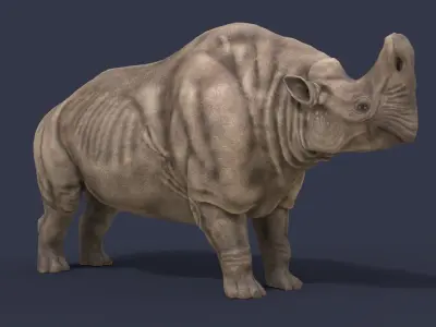Embolotherium rhinoceros Low-poly 3D model