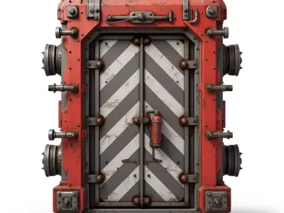 futuristic sci-fi door  3D print model