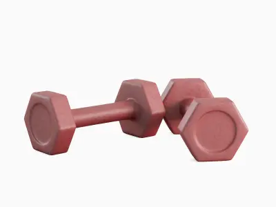 Small Rubber Dumbbell 03 3D model