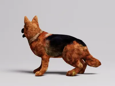 German Shepard 3D model