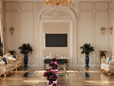 Classic Interior Scene 3D model