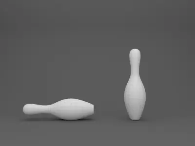 Bowling And Ball Bowling 3D Model low poly Low-poly 3D model