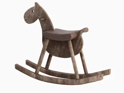 Wooden Rocking Horse 03 3D model