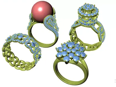 Collection 4 Rings 3 3D print model