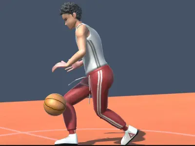 Basketball Avatars Actions Low-poly 3D model