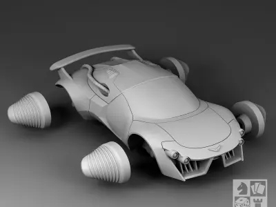 Futuristic machine with directional pads 3D print model