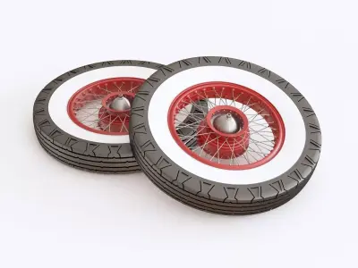 Antique car wheel 3D model